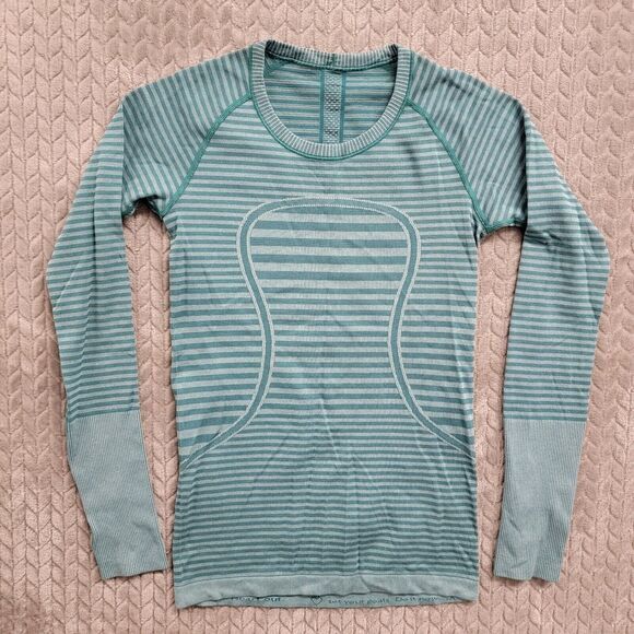 Lululemon Women's 6 Swiftly Tech Long Sleeve‎ Crew Heathered Forage Teal Top - Picture 1 of 11